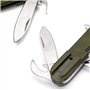 ADNEWX Vaisselle de Camping en Acier Inoxydable 8 en 1, Vaisselle Pliante Multifonctionnelle avec 2 Mousqueton pour Materiel de 