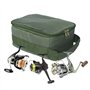 XUSANSO Moulinet de pêche Tackle - Sac de pêche étanche - Porte-canne portable - Sac de rangement avec 3 séparateurs réglables p