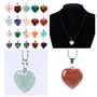 Reccisokz 20 pièces en Forme de cœur Pendentifs Pierre Chakra Perles DIY Cristal Charms, 2 Différentes Tailles, Couleurs Assorti