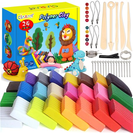 CiaraQ Four Cuisson Pate Polymère - 24 Couleurs 600g