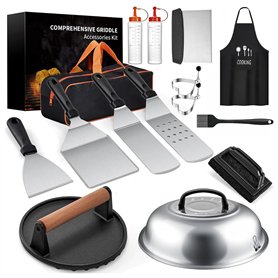 16 Pièces Ustensiles Barbecue Acier Inoxydable