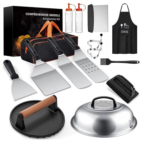 16 Pièces Ustensiles Barbecue Acier Inoxydable
