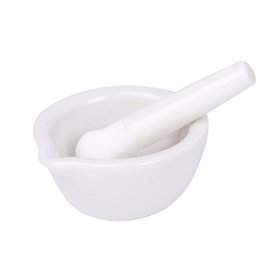 KINTRADE Mortier et pilon en porcelaine blanche polie – 5