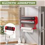 Quasziwa Distributeur Papier Aluminium et Film avec Port Essuie Tout Amovible - Fixation Magnétique, Derouleur Film Alimentaire 