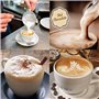 Lychee Mousseur à Lait Manuel,800ml en Acier Inoxydable Lait Frother avec Passoire Double pour Cappuccino et Café Latte