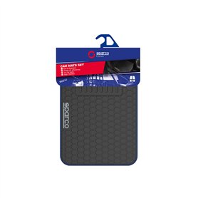 SPARCO SPF500BL Lot de 3 Tapis de Sol universels avec Pont arrière Noir/Bleu