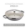 MasterPro Unique | Faitout de Cuisine Bas avec Couvercle | Faitout de 30,5 cm | Blanc | Fabriqué en Fonte | Anses ergonomiques |