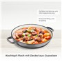 MasterPro Unique | Faitout de Cuisine Bas avec Couvercle | Faitout de 30,5 cm | Blanc | Fabriqué en Fonte | Anses ergonomiques |