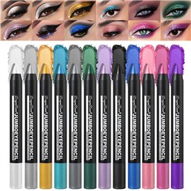 Mrettick 12 couleurs fard à paupières Shimmer Stick