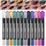 Mrettick 12 couleurs fard à paupières Shimmer Stick