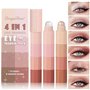 Skynest Crayon d'ombre à paupières 8 couleurs - Pearl Matte - Fine Glitter - Smooth Creamy Nude - Pour le visage et les yeux - C