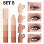 Skynest Crayon d'ombre à paupières 8 couleurs - Pearl Matte - Fine Glitter - Smooth Creamy Nude - Pour le visage et les yeux - C