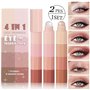 Skynest Crayon d'ombre à paupières 8 couleurs - Pearl Matte - Fine Glitter - Smooth Creamy Nude - Pour le visage et les yeux - C