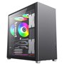 GameMax Spark Pro Gaming Cube Boîtier PC de Jeu modulaire ATX, Double Panneaux latéraux en Verre trempé, USB 3.0 – Type C | Noir