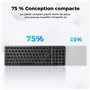 iClever Clavier Bluetooth, Clavier sans Fil Rechargeable USB-C, Multi-dispositifs avec 3 Canal Bluetooth, Compatible Apple macOS