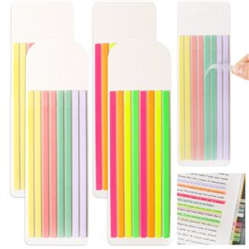 640Pcs Bandes Marqueurs de Page Coloré Onglets d’Index Bandes Surligneur Notes Pages Autocollants Demi-Transparence Tampons Note