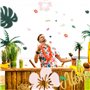 100PCS Confettis Hawaïenne Décoration Fête Aloha Tropicale Luau Confettis Aloha Fleur Feuille pour Anniversaire Mariage Déco de 