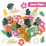 100PCS Confettis Hawaïenne Décoration Fête Aloha Tropicale Luau Confettis Aloha Fleur Feuille pour Anniversaire Mariage Déco de 