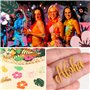 100PCS Confettis Hawaïenne Décoration Fête Aloha Tropicale Luau Confettis Aloha Fleur Feuille pour Anniversaire Mariage Déco de 