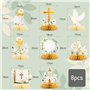 Lot de 8 Décoration Table Baptême Centres de Table Communion en Nid d'Abeille Décoration Baptême Communion Confirmation
