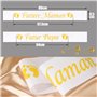 2pcs Écharpes Blanches Future Maman Futur Papa Lettre Doré Ceinture Bande Ruban en Deux Couches Polyester Accessoires Photomaton