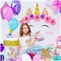 BETESSIN Lot de 6 Licorne Arc-en-ciel Décorations de Table Centre de Table en Nid d'Abeille pour Anniversaire Baby Shower Baptêm