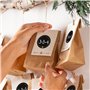 BETESSIN 48Pcs Étiquettes Autocollants de Numéro Calendrier de l'Avant Sticker Chiffres Noël Artisanat