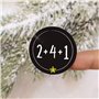 BETESSIN 48Pcs Étiquettes Autocollants de Numéro Calendrier de l'Avant Sticker Chiffres Noël Artisanat