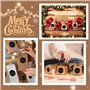 BETESSIN 48Pcs Étiquettes Autocollants de Numéro Calendrier de l'Avant Sticker Chiffres Noël Artisanat