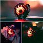 VSGO Mini lampe de poche porte-clés - Mini lampe ronde EDC Clip magnétique - Rechargeable par USB - Lampe frontale d'extérieur r