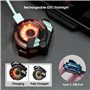 VSGO Mini lampe de poche porte-clés - Mini lampe ronde EDC Clip magnétique - Rechargeable par USB - Lampe frontale d'extérieur r