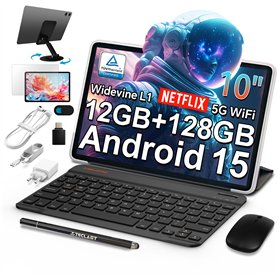 TECLAST P30T Tablette Tactile 10 Pouces Android 15 Tablette 10-Accessoire 12Go RAM+128Go ROM(4To TF)