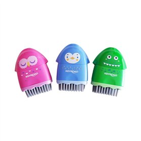 KEYROAD Taille-crayon ergonomique ROCKY-DOCKY 3 en 1 avec gomme et pinceau/1 pièce/plastique/lames en acier/crayons de couleurs/