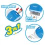 KEYROAD Taille-crayon ergonomique ROCKY-DOCKY 3 en 1 avec gomme et pinceau/1 pièce/plastique/lames en acier/crayons de couleurs/