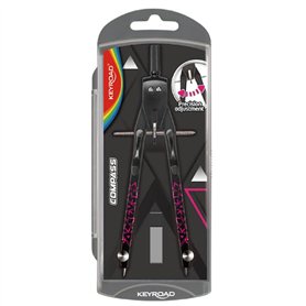 KEYROAD Compas en métal - 1 pièce - Multicolore - Idéal pour l'école - Réglage rapide