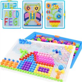 Creative Mosaique Puzzle 296pcs Bloc de Construction Magnétique Jeu de Construction Colorée Jouet Educatif DIY Assortiment de Co