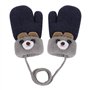 JINTN Moufles Enfant Filles Garçons 0-3 Ans Gants Tricot Hiver Bébé Moufles Epais Doublure Polaire Gants Chauds Adorable avec 2