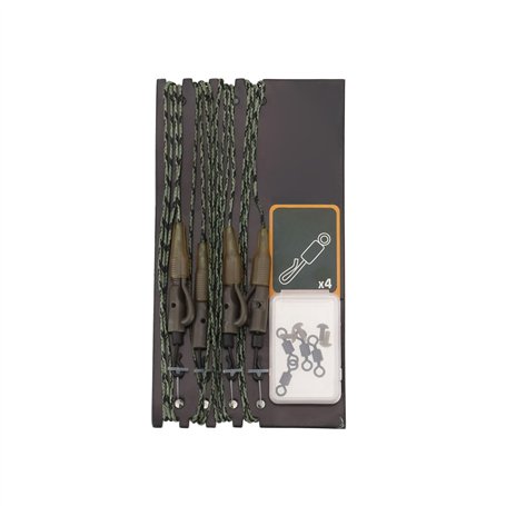 Be In Your Mind 4PCS Bas de Ligne avec Clip en Plomb Connexion Appât de Pêche Anti-Fond Connexion Rapide pour La Pêche à La Carp