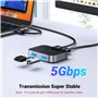 UGREEN Switch USB 3.0 5Gbps Commutateur KVM Ports pour 2 PC Entrées 2 Sorties Aluminium pour Clavier Souris Disque Dur Externe I