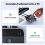 UGREEN Switch USB 3.0 5Gbps Commutateur KVM Ports pour 2 PC Entrées 2 Sorties Aluminium pour Clavier Souris Disque Dur Externe I