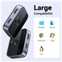 UGREEN Switch USB 3.0 5Gbps Commutateur KVM Ports pour 2 PC Entrées 2 Sorties Aluminium pour Clavier Souris Disque Dur Externe I