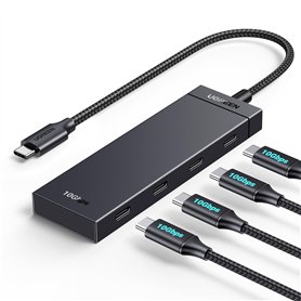 UGREEN 10Gbps Hub USB C vers 4 USB C 3.2 Gen2 Adaptateur Multiport Câble 30CM Compatible avec iPhone 16 15 Série MacBook iPad Pr