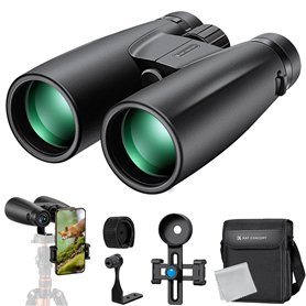 K&F Concept Jumelles Adultes 12 * 50 HD Noir avec Support pour Téléphone Portable et Support de Conversion en Trépied pour Extér
