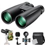 K&F Concept Jumelles Adultes 12 * 50 HD Noir avec Support pour Téléphone Portable et Support de Conversion en Trépied pour Extér