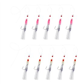 Create idea 10 Pièces Leurres de Pêche Crochet de Pêche Lumineux Appâts de Pêche à La Morue Accessoires de Pêche en Plumes pour