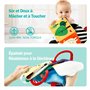 hahaland Livre Tissu Bébé Eveil 0 3 6 Mois, Jouet Suspendre avec Noir et Blanc pour Poussettes, Livre Doux Froissé avec des Anim