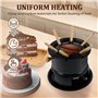 Service à fondue au fromage et au chocolat en acier inoxydable - Chauffage uniforme des aliments avec 6 fourchettes - Protection