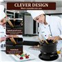 Service à fondue au fromage et au chocolat en acier inoxydable - Chauffage uniforme des aliments avec 6 fourchettes - Protection