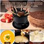 Service à fondue au fromage et au chocolat en acier inoxydable - Chauffage uniforme des aliments avec 6 fourchettes - Protection