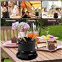 Service à fondue au fromage et au chocolat en acier inoxydable - Chauffage uniforme des aliments avec 6 fourchettes - Protection